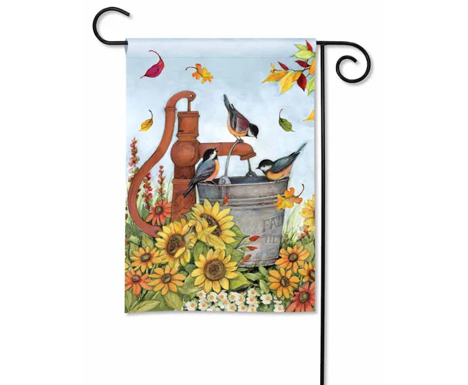 Garden Flag - Water Bucket Birds