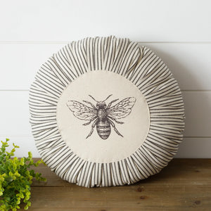 Pillow - Round Pleated Bee Pillow