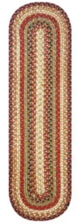 Braided Table Runner or Stair Tread HS 8x28 - Gingerbread