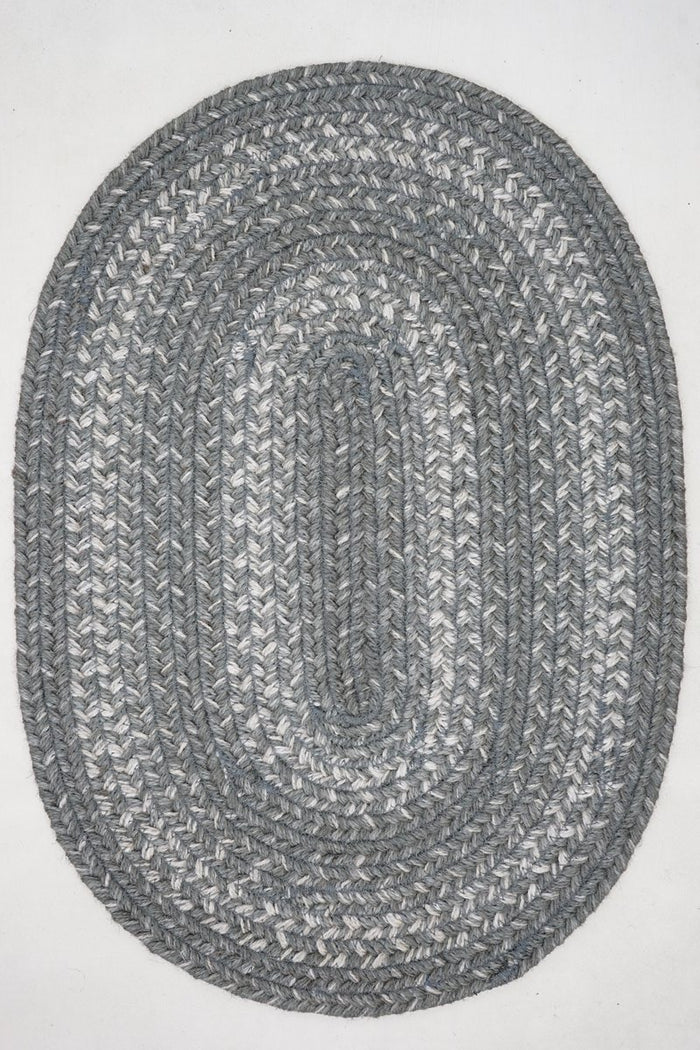 Braided Placemat HS 13x19 Oval - Grey Cloud
