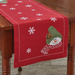 13"x36" Table Runner - Farmhouse Snowman
