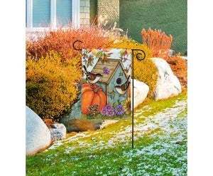 Garden Flag - Autumn Birdhouse