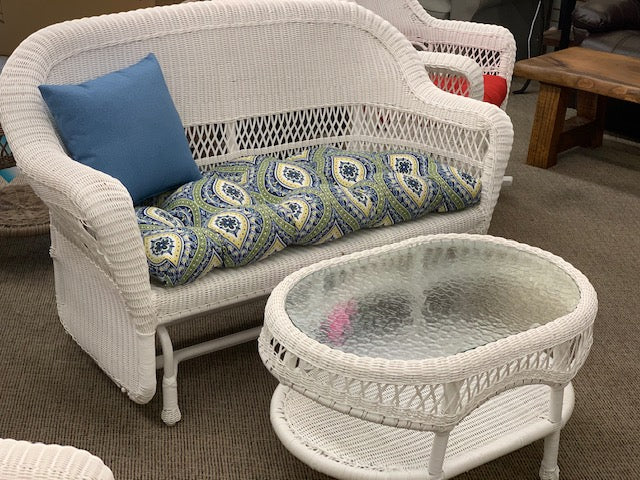 Wicker Double Glider White