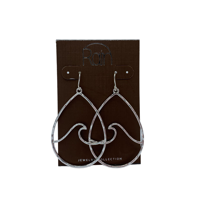 E2207S - silver wire waves earrings