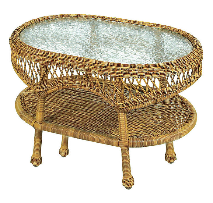Wicker Coffee Table - Antique