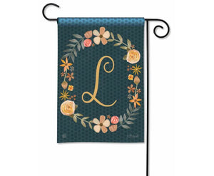 Garden Flag - Fall Blossoms Monogram