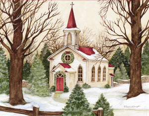 Lang Boxed Christmas Cards - Woodland Church