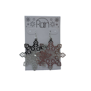 XME129 - silver filigree snowflake earrings