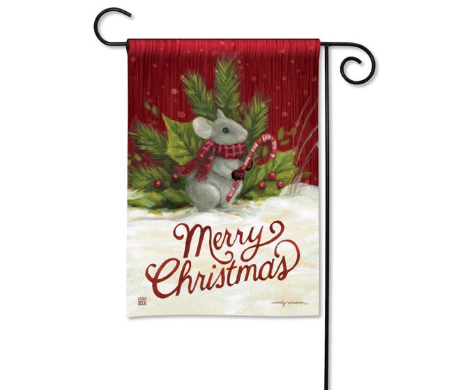 Garden Flag - Christmas Mouse