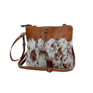 Myra Bag - Ornate Brown Leather & Hair